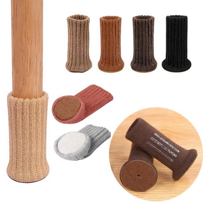 의자발커버 소음방지 의자캡 니트양말 RUL+1583, 고급형, 고급형-블랙, 1개