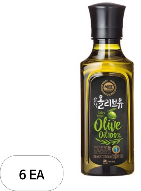 해표 압착 올리브유, 250ml, 6개