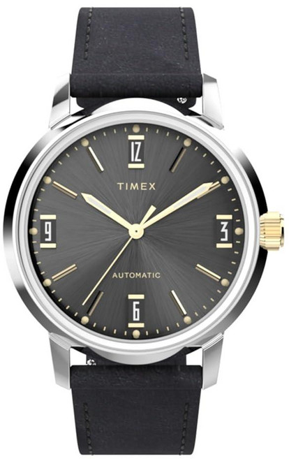 Timex 남성용 Marlin 오토매틱 40mm 시계 - 블랙 스트랩 블랙 다이얼 스테인리스 스틸 케이스 블랙/블랙/스테인리스 스틸 스트랩