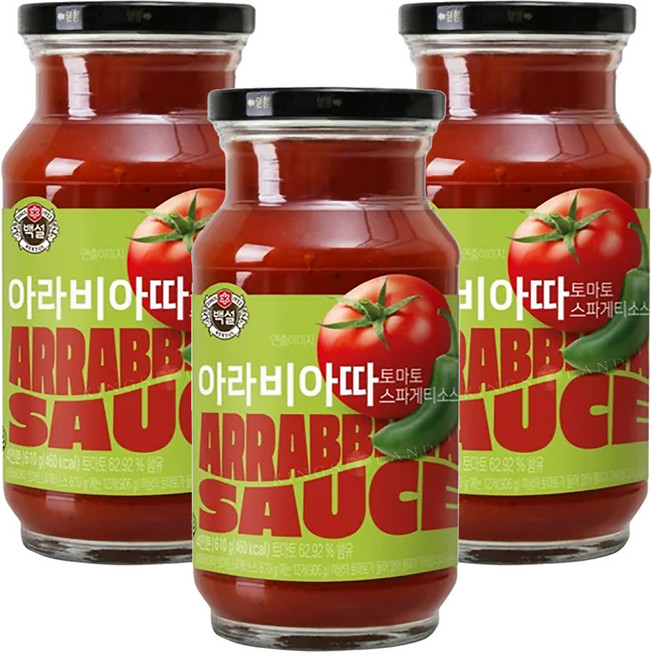 [CJ제일제당] 백설 아라비아따 토마토스파게티소스 610gX3, 610g, 3개