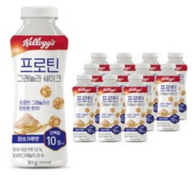 켈로그 프로틴 그래놀라 쉐이크 미숫가루맛, 50g, 3개