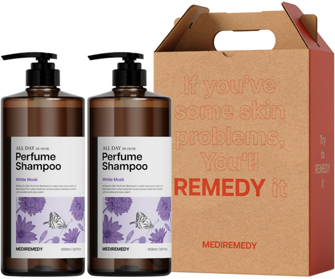 메디레머디 퍼퓸 샴푸+샴푸 화이트머스크 선물세트 1000ml, 1세트
