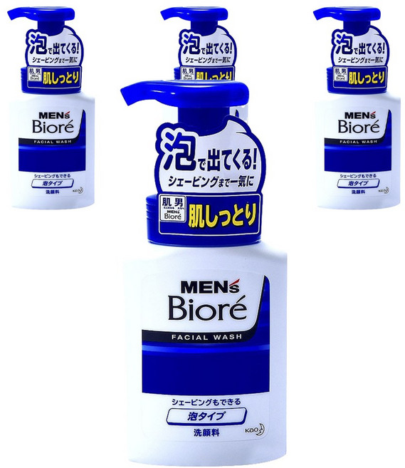 비오레 맨즈 페이셜 워시 거품 타입, 4개, 150ml