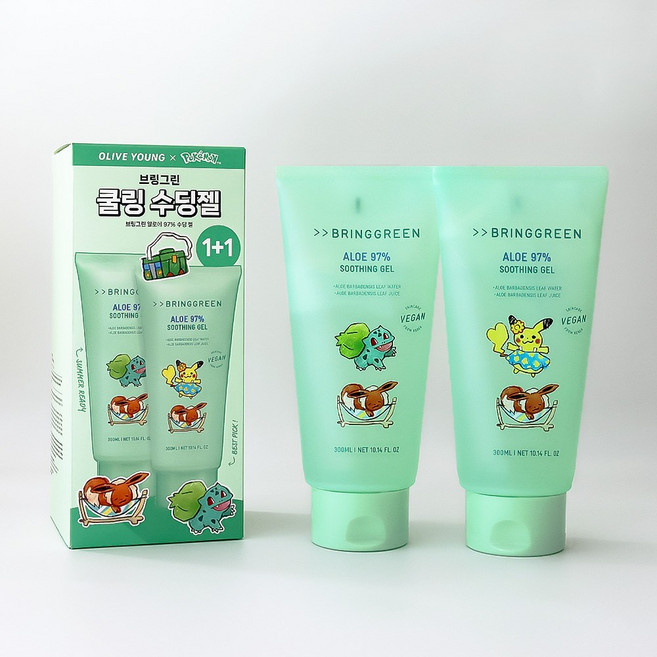 브링그린 알로에 97% 수딩젤, 2개, 300ml