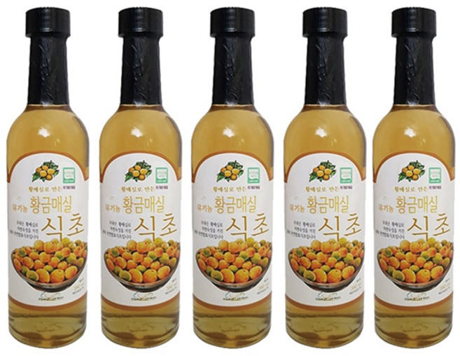 식품명인 41호 유기농 황금매실 식초 380ml, 5개