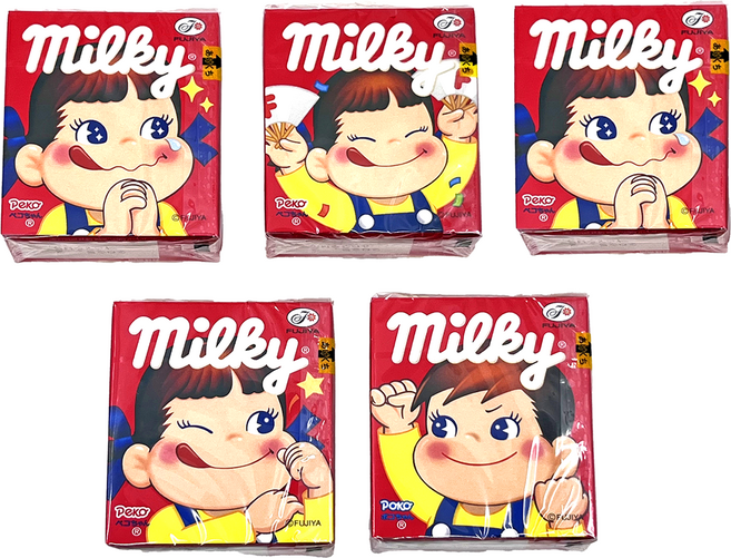 후지야 페코 밀키 캔디 (소) 일본 스위트 우유 카라멜, 5개, 23g