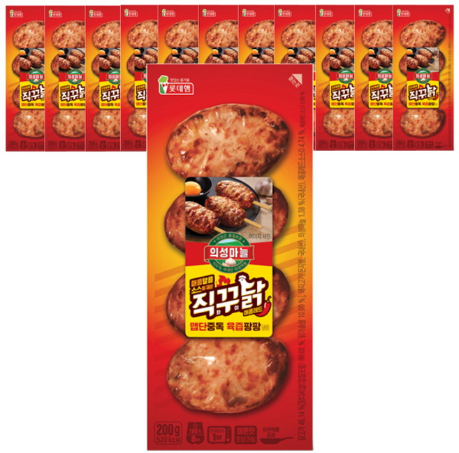 롯데 의성마늘 직꾸닭 매콤레드 200g x 10개
