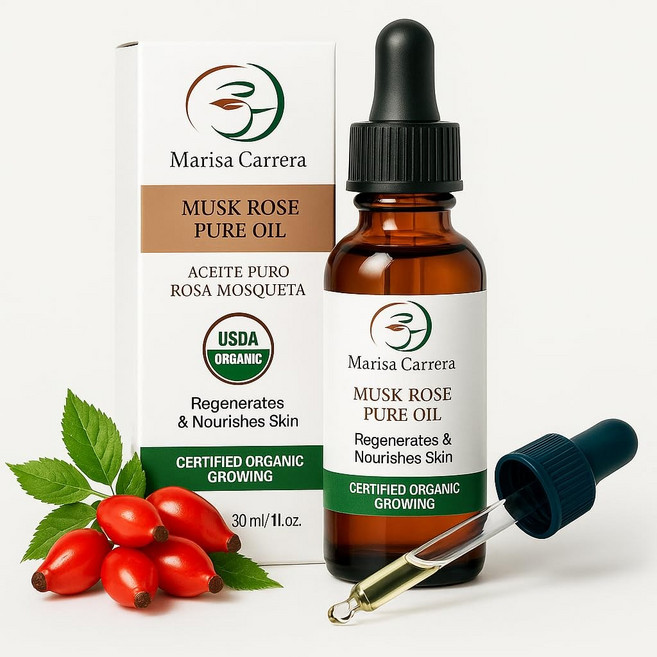 미국 Marisa Carrera 100 인증 유기농 재배 로즈힙 오일 30ml 건성 피부 잔주름 여드름 흉터 습진 건선 튼살 재생 피부염 자외선 손상 스킨케어 바디케어 헤어케어