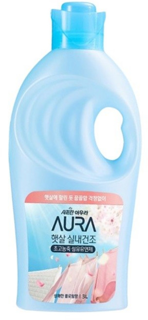 아우라 햇살 실내건조 초고농축 섬유유연제 상쾌한 플로럴향, 3L, 1개