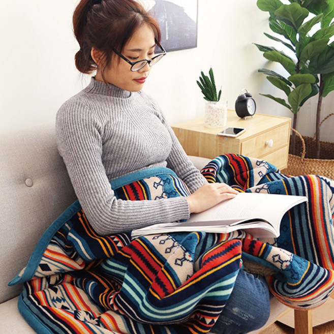 감성캠핑 극세사 양털 담요 에스닉 블랭킷