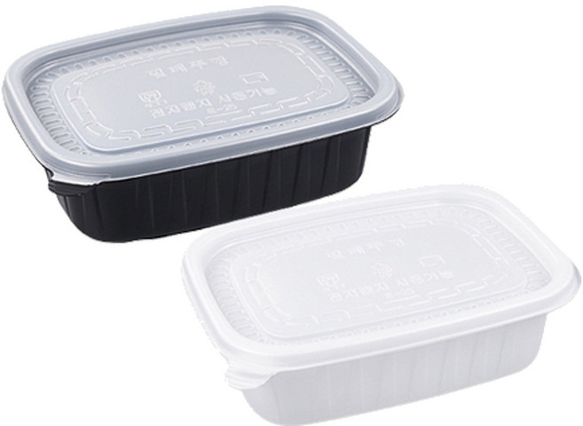 씨앤몰 EL 신형 사각 죽용기 중 (합포장), 1개, 200세트, 2-4-EL죽-중-반투명