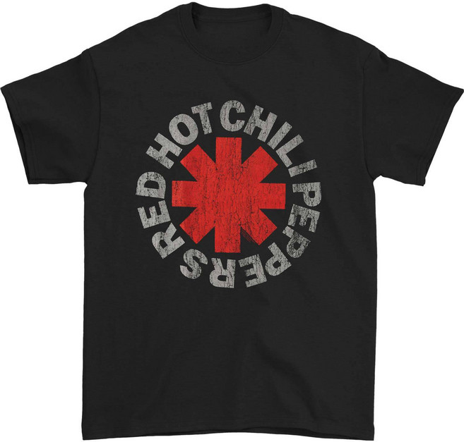 ROCKPANDA Red Hot Chili Peppers Classic Asterisk Logo 반팔티