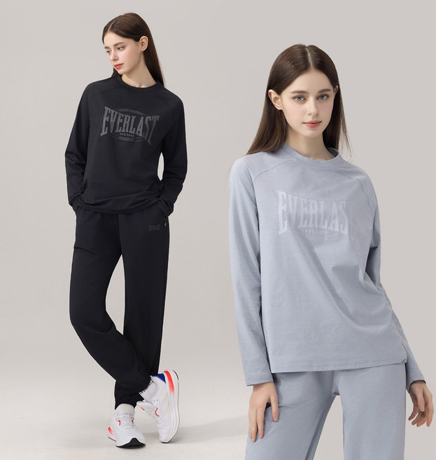 에버라스트 여성 나그랑 원마일웨어 맨투맨 + 조거팬츠