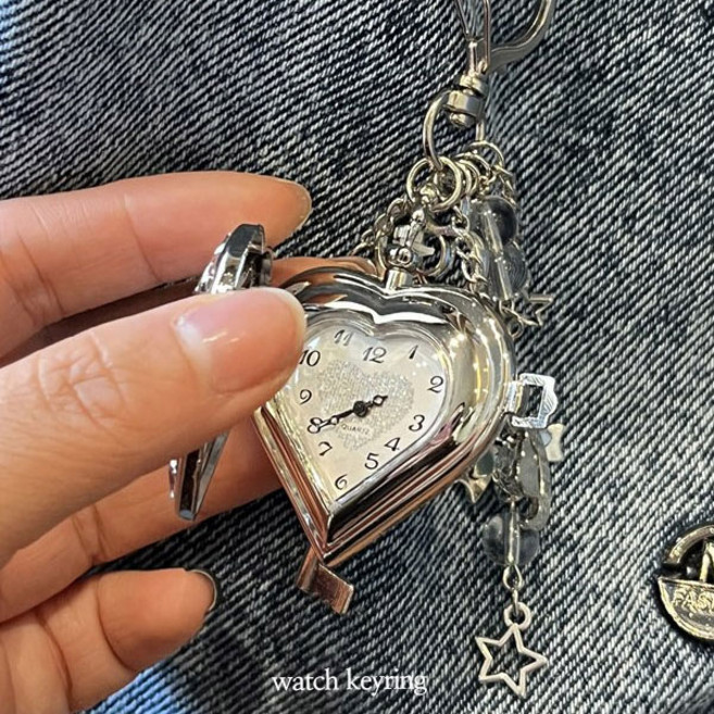 [유니크]고퀄 하트 팬던트 열쇠고리 키링 (KEY)하트쉐입러블리시계키링