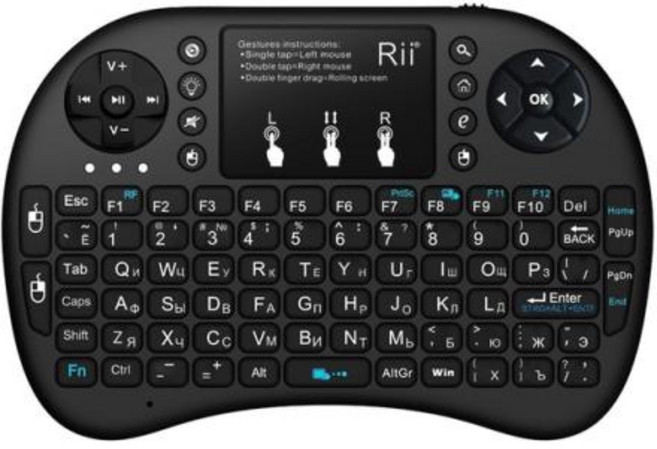 Rii i8 + 미니 무선 키보드 터치 패드 포함 2.4GHz 무선 키보드 안드로이드 TV 박스 PC 노트북 스마트 TV H, 2)Russian Keyboard, 없음, 없음