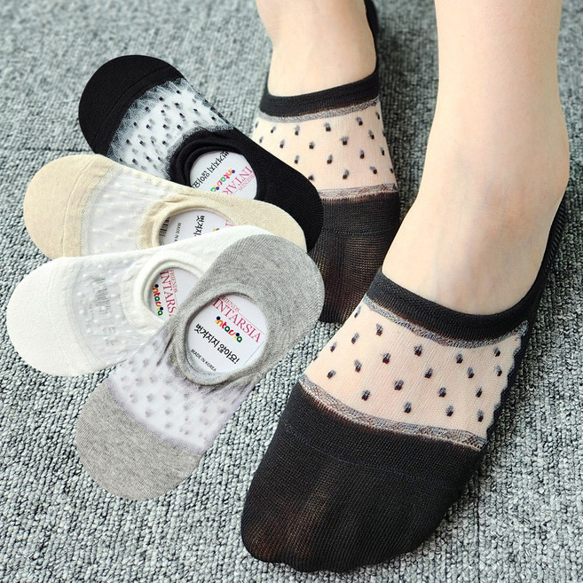 양말쟁이 여성 국산 여름 망사 덧신 시원한 메쉬 도트 페이크삭스 10켤레