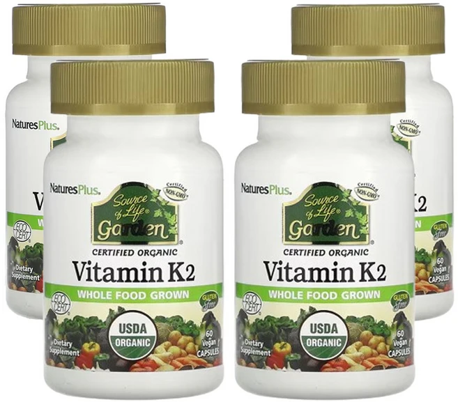네이쳐스플러스 소스오브라이프 가든 비타민 K2 60 배지캡, 4개, 60정 - 쿠팡