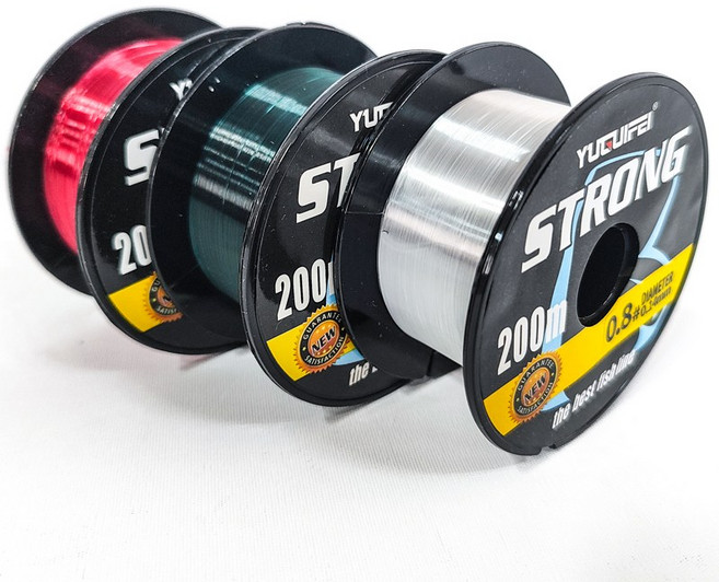 바다 민물 루어 투명 낚시원줄 원투 낚시줄 나일론 모노라인 0.6호-8호 200m, 그린, 0.6호