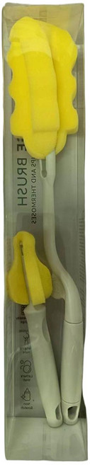 Simba 小獅王辛巴 超柔無垢海綿旋轉奶瓶刷組 奶瓶刷 + 奶嘴刷, 1組, sponge type yellow (style)