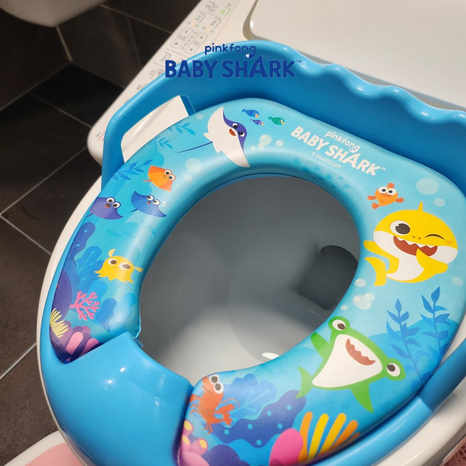 아기상어 변기커버 3세 4세 전용 아동변기시트 손잡이시트