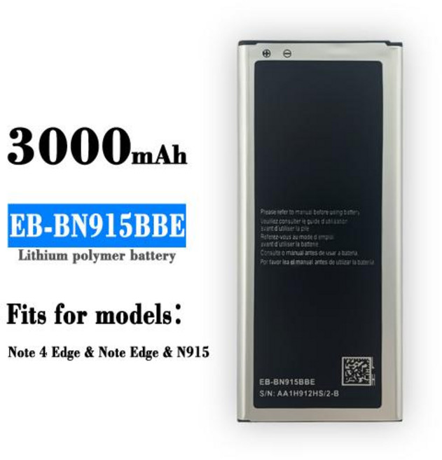 삼성 휴대폰용 하이 퀄리티 교체 배터리 노트 4 엣지 노트 엣지 N915 EB-BN915BBE 내장 배터리, 1개, 1개입