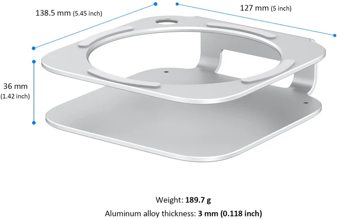 Mac Mini M4 Pro 2024 방열 알루미늄 마운트 도크 냉각 홀더 액세서리 용 데스크탑 스탠드, 01 빠른, 01 MS60