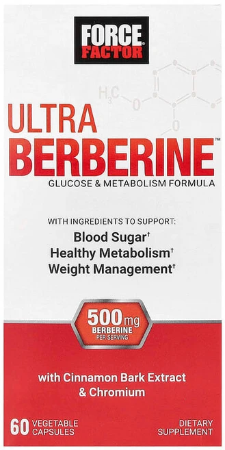 Force Factor Ultra 베르베린 포도당 500mg 베지캡슐 60정(캡슐당 250mg), 1개 - 쿠팡