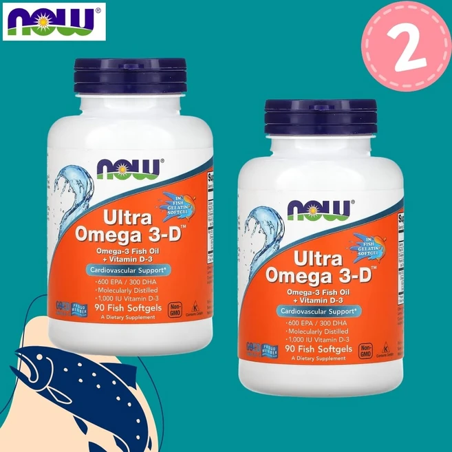 나우푸드 울트라 오메가3 EPA DHA 피쉬오일 90정 2개 - 쿠팡