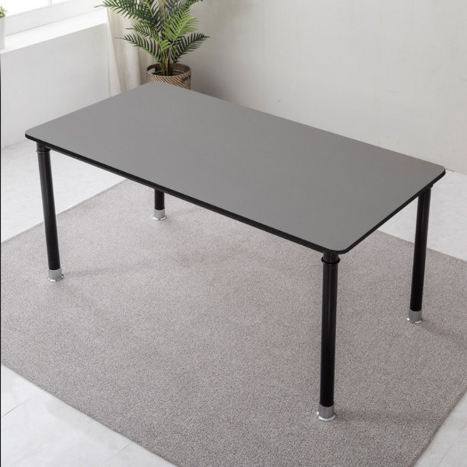이반가구 1인~8인 프레임책상 다용도 테이블 포밍테이블 식탁 컴퓨터책상 고정식 입식책상 회의테이블 작업테이블 다용도 오피스 사무실 서재, 프레임책상 1600x800, 그레이(블랙테두리), 블랙다리 (높이:대)