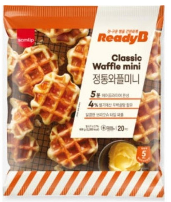 삼립 레디비 정통와플미니 홈카페추천 간편 조리 디저트, 600g, 4개