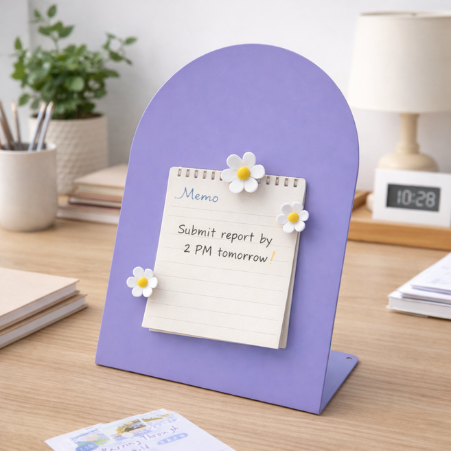 무아랑 안정고정 깔끔한정리 자석 메모보드 퍼플, 철재