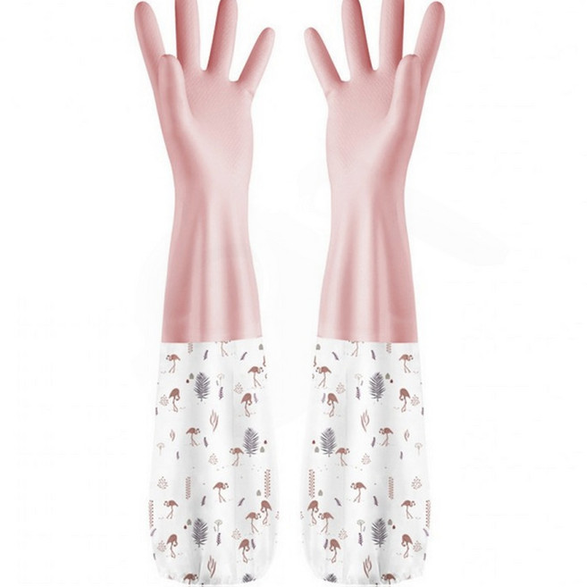 두꺼운 주방 설거지 방수 고무 장갑 토시 팔토시 작업 청소 비닐, 토시형(핑크M), 1개