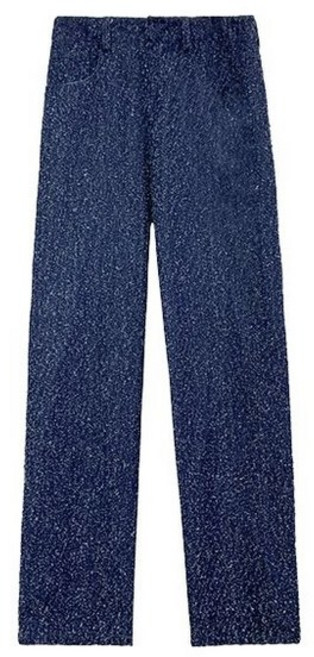 미드 웨이스트 팬츠 가을 트위드 스트레이트 여성용 데님