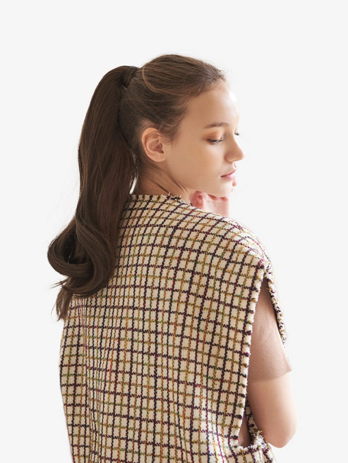 클립스 포니테일 가발 실제 머리결_모리스포니, 1개, 멜로우브라운