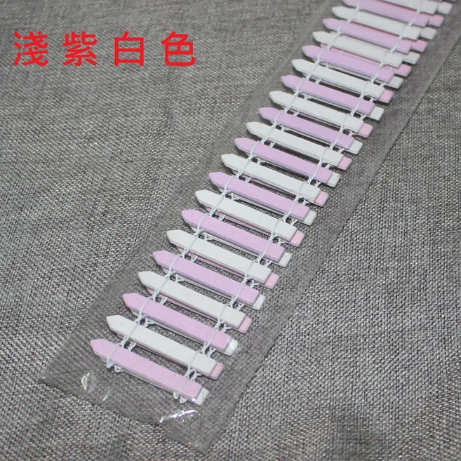 【微景小舖】混色木質柵欄 組合圍欄 微景觀 多肉植物苔蘚盆栽擺件 DIY花盆裝飾品 園藝造景擺件 拍攝道具, 雙色 白+淺紫(5*90cm)