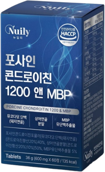 포사인 콘드로이친 1200 식약청인증 A형 콘드로이친 MBP, 1개, 60정