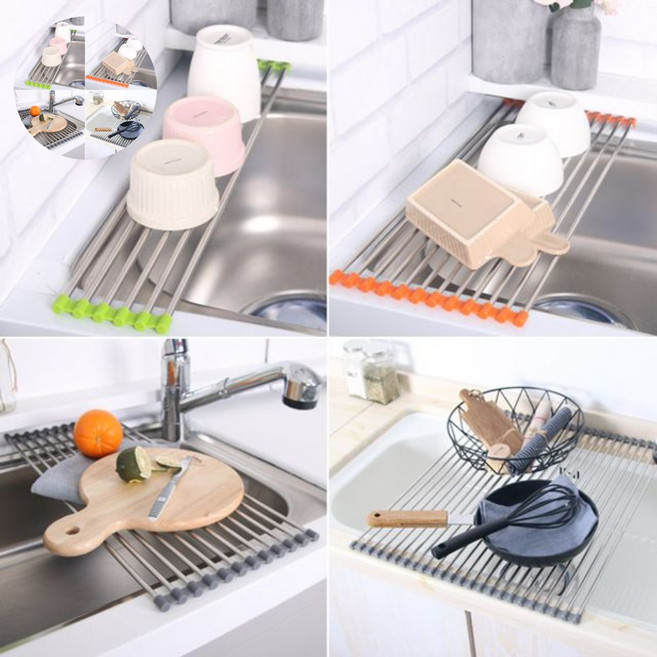 싱크롤리 싱크바 싱크선반 주방정리, 색상:14롤(오렌지)