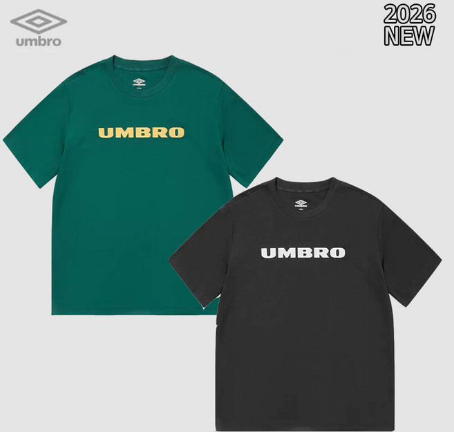 엄브로 2026 로고 심플 라운드네 반팔티 러닝 운동 공용 빅사이즈 티셔츠 U2126250224