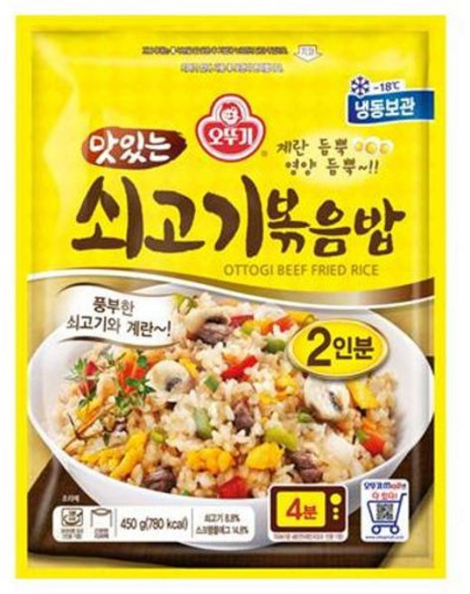 오뚜기 원팩 볶음밥 5종 / 새우볶음밥/쇠고기볶음밥/불닭철판/계란볶음밥/베이컨김치볶음밥 450g(원팩) 택 1, 1개, 450g, 1개