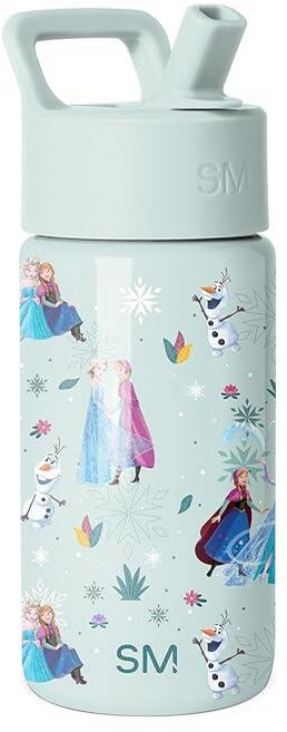Simple Modern Kids Summit Water 보틀 Straw Lid | 14oz Insulated Stainless Steel Cup for Girls Schoo, 디즈니 겨울왕국 소용돌이