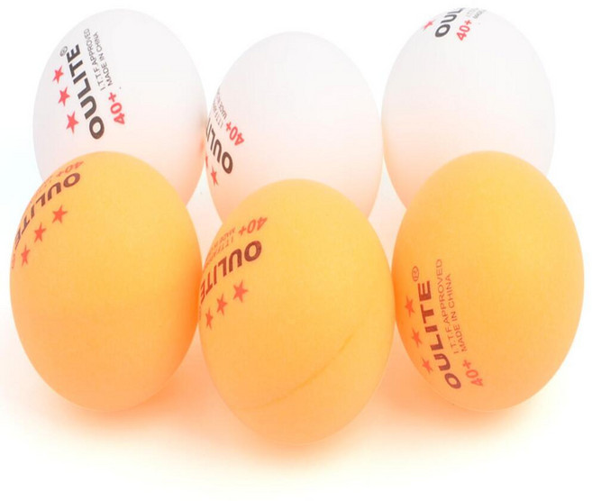 3성 탁구공 연습공 시합구 흰색 주황색 볼 6개 세트, 흰색 + 주황색, 6개입, 1세트