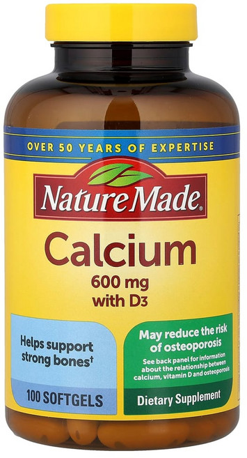 네이처메이드 비타민 D3가 함유된 칼슘 600 mg 100 소프트젤, NDM02508, 1개, 100정