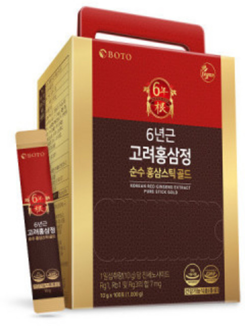 6년근 고려홍삼정 순수 홍삼스틱 골드 100포 1박스, 단일 옵션, 100개