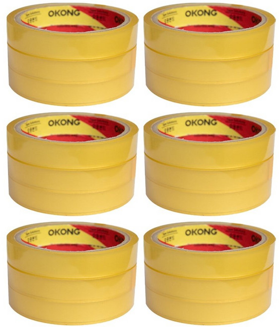 오공 중포장 문구 물레방아 리필용 사무용 OPP테이프 16mm x 20m, 투명, 18개