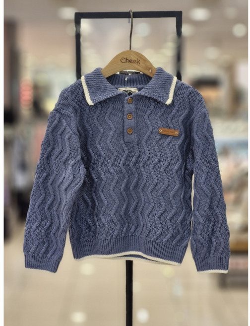 치크 카라 물결 풀오버 CKKA2512B