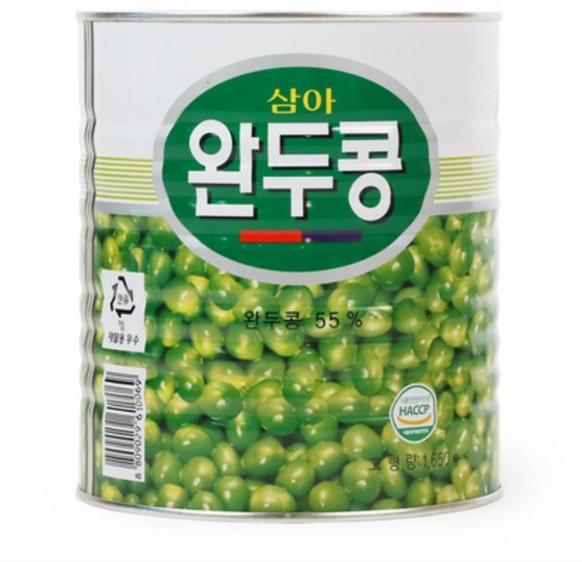 삼아 완두콩 통조림, 3kg, 22개