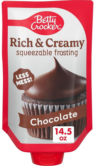 Betty Crocker 리치 앤 크리미 스퀴저블 프로스팅 크림 치즈 411.1g(14.5온스), Chocolate, 411.1g