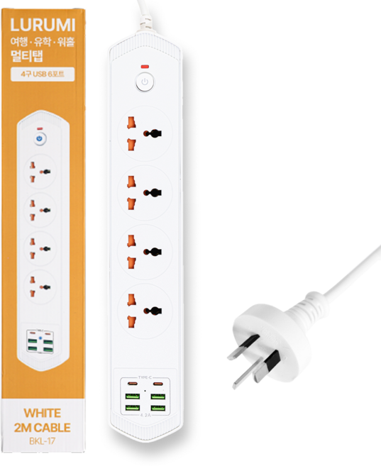 루루미 호주 뉴질랜드 여행 유학 워홀 멀티탭 어댑터, 1개