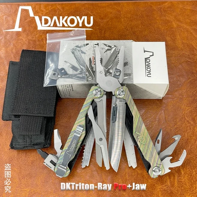 새로운 DAKOYU 티타늄 합금 핸들 고경도 EDC 다기능 접이식 펜치 조합 도구 야외 장비 휴대용, 02 Ray Pro Jaw