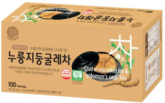 송원 누룽지 둥굴레차 100T (티백), 1.5g, 100개입, 1개